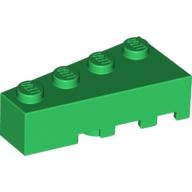 Lego kostka (kostička) 4x2 klín levý, zelená (4160351, 4621942)